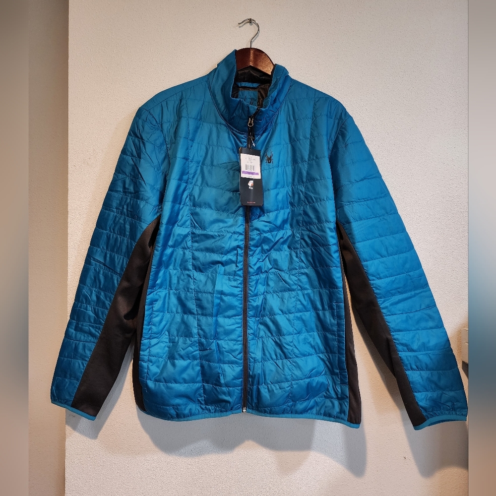 Spyder Puffer Insulated Rebel Jacket Full Zip Sz XXL Mens Bright Blue NWT
